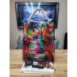 NWT Brahmin Fallstruck Marlowe Drawstring Bucket Bag Genuine Leather